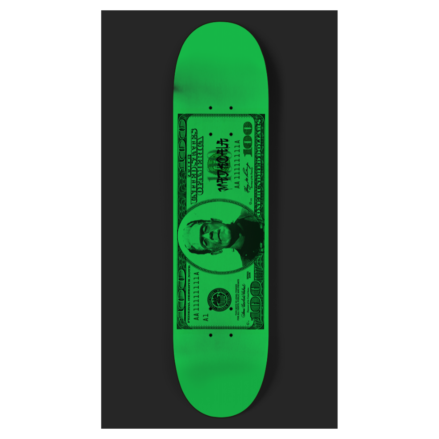 Dead Presidents Glow In The Dark Skateboard Deck