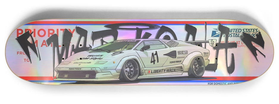 8"x 32" Liberty Countach holographic skateboard